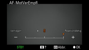 SONY alpha Autofokus-Motivverfolgungsempfindlichkeit