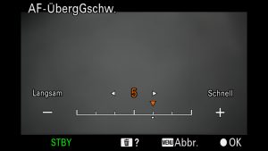 SONY alpha Autofokus-Übergangsgeschwindigkeit
