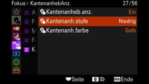 SONY alpha Autofokus-KantenanhebAnz.