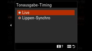 SONY alpha Aufnahmepegel & Timing