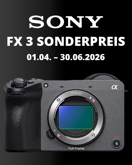 Sony FX3 Vollformat-Kamera im Sonderpreis-Angebot vom 01.04. bis 30.06.2026